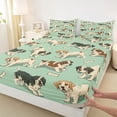 thumbnail image 3 of Feelyou Cute Dalmatian Dog Queen Sheet Sets, Kawaii Cartoon Animal Flat Sheet, Teens Kids Boys Girls Queen Fitted Sheet, Microfiber Bedroom Decor, 4-Piece, 3 of 7