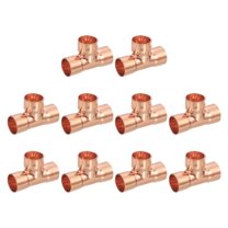 1/2-inch x 1/2-inch x 1/2-inch Copper Reducing Tee Copper Pressure Pipe Fitting Connector 10Pack