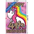 thumbnail image 3 of Ellie Ripberger Unicorn - Happy 4th Birthday Wall Poster, 14.725" x 22.375", 3 of 3