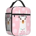 thumbnail image 2 of Cute Llama Animal Pink Alpaca Lunch Bag Insulated Reusable Lunch Box Lunch Tote Lunchbox Portable Bento Bags For Men Women Office Work Travel Picnic Camping, 2 of 6