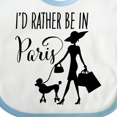 thumbnail image 4 of Inktastic I'd Rather Be in Paris Shopping and Travel Girls Baby Bib, 4 of 4