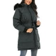 thumbnail image 5 of SHCKE Women's Winter Jackets Thick Hooded Parkas Puffer Jackets Winter Coats Mid Length Warm Jacket Windproof Coats with Pockets Grey L, 5 of 6