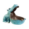 thumbnail image 3 of Estatuilla de Resina Wdftyju hipopótamo azul claro soporte arte, 3 of 6