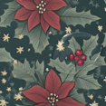 thumbnail image 4 of Yayeee Shower Curtain with Hooks 72"x72" Waterproof Fabric Bathroom Hanging Decor, Christmas Holly Leaves, 4 of 5