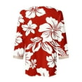 thumbnail image 5 of ICHUANYI Womens Fashion Printed 3/4 Length Sleeve Blouses V Neck Shirts Dressy Flowy Loose Tunic Tops, 5 of 5