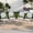 Black/White-4, variant on DELMANGO 2-Piece Wicker Outdoor French Bistro Chairs, Armless Patio Chairs, Stackable Dining Chairs with Metal Frame, White/Blue