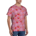 thumbnail image 4 of Yiaed Cute Strawberry Print Mens Short Sleeve Tight Fit T-Shirt, Crewneck Casual Tee-Large, 4 of 5