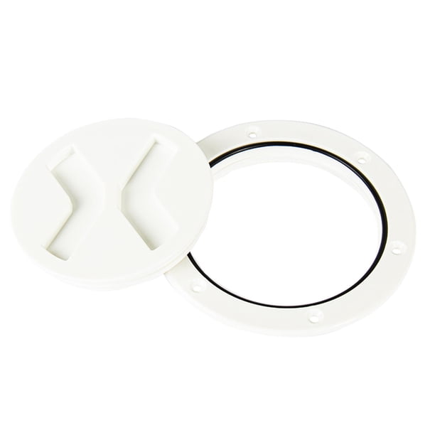 Cubierta de escotilla de acceso de 4 pulgadas para barco, placa de cubierta exterior, compatible con anticorrosivo blanco