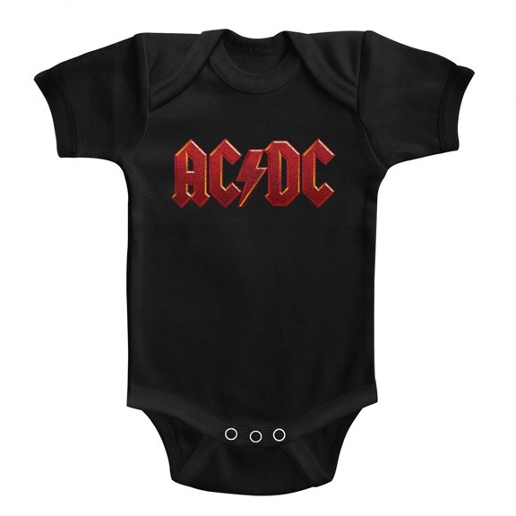 AC/DC Distressed Red Black Infant Baby Romper T-Shirt