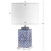 JONATHAN Y Choi 23 Chinoiserie LED Table Lamp, Blue/White, JYL3006A