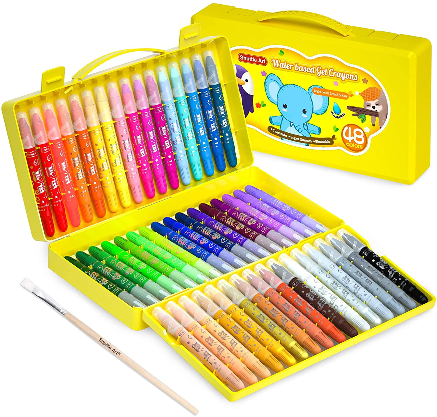 7 Bright Colorful Fun Colors Perfect Party Favor Safe for Toddlers Ideal for Home and School Use Multi-Color Rainbow Crayon Set Non Toxic Kids and Children 