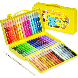 24 Colors Gel Crayons for Toddlers, Shuttle Art Non-Toxic Twistable Crayons  Set for Kids Children Coloring, Crayon-Pastel-Watercolor Effect, Ideal for  Paper 