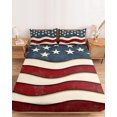 thumbnail image 2 of Twin XL Size Fitted Sheet Set - Retro American Flag 2 Piece Bedding Sets 16" Deep Pocket Fitted Sheet with 1 Pillowcases, White Star Red Blue US Flag Brushed Microfiber Hotel Luxury Bed Sheets, 2 of 9