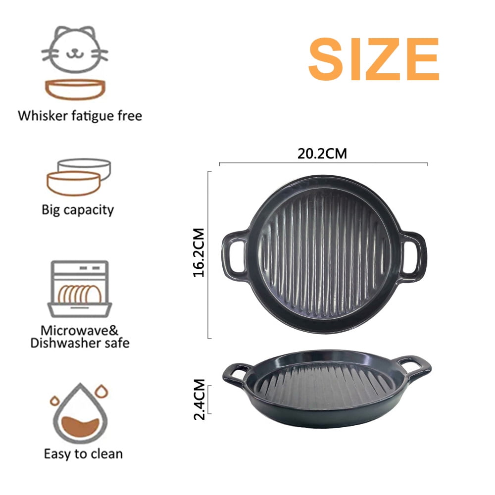 Gerrii 24-Pack Cat Bowls - 6 Inch Shallow Wheat Straw Food Dishes For Kittens, Ferrets, Stray Cats