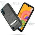 thumbnail image 4 of for Samsung Galaxy A01/ 015 Kickstand Cell Phone Case Phone Case Brushed Hard Back Slip Dent Guard Hybrid Slim Shock Bumper Cover (Black), 4 of 4
