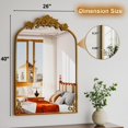 thumbnail image 4 of Easy4Home 26"x40" Arched Baroque Style Bathroom Mirror Vintage Decorative Wall Mirror, Antique Gold, 4 of 6