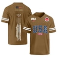 thumbnail image 3 of Evdexr 250 Year American Anniversary Shirts Mens Crew Neck Short Sleeve U.s. 250th Anniversary Graphic Tees Red White Blue Red White and Blue Vintage July 4th Shirt Brown XS, 3 of 5
