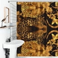 thumbnail image 4 of Leopard Print Shower Curtain , Enchanted Forest Scenic Bathroom Decor Sets, Waterproof Fabric with Hooks, 4 of 7