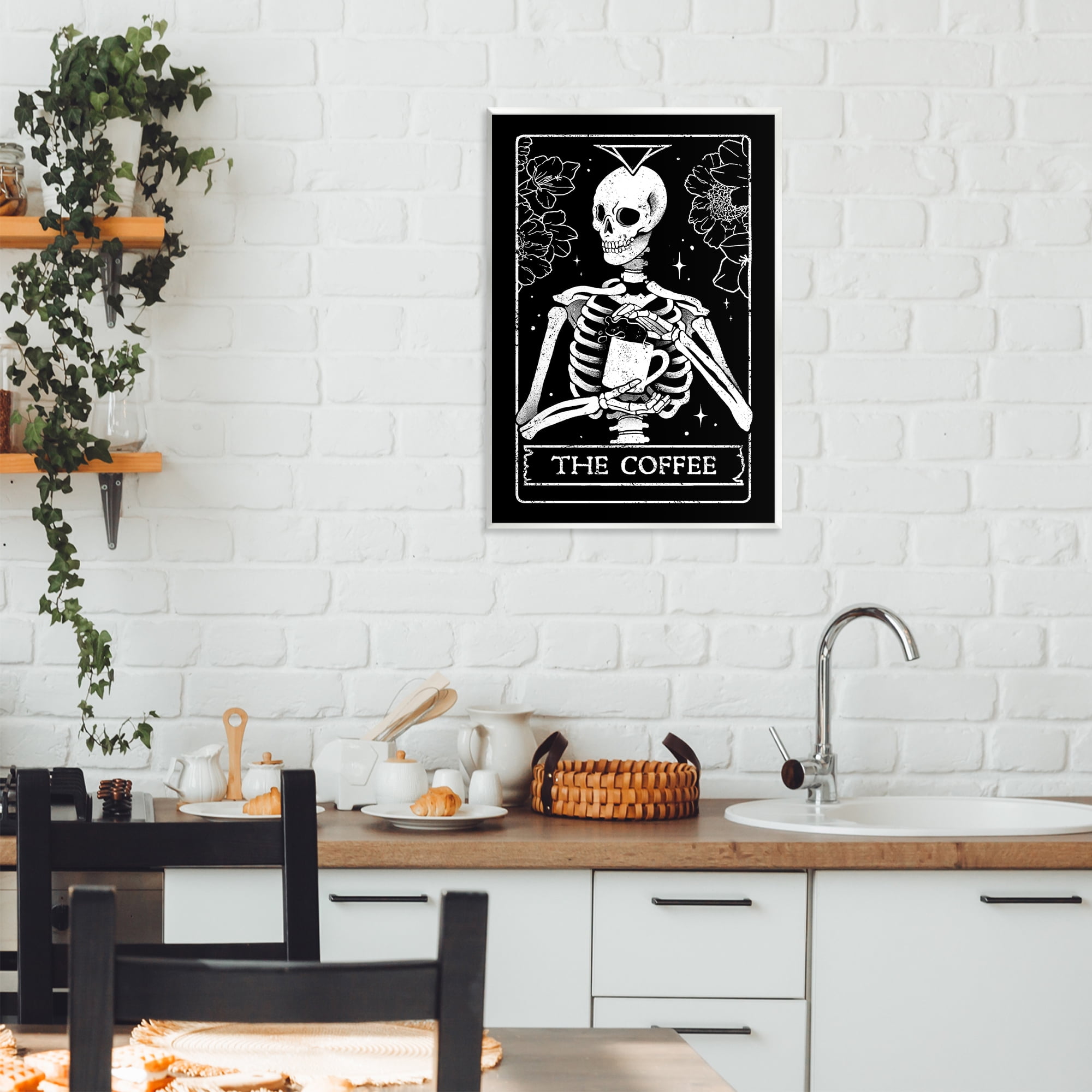 Stupell Industries The Coffee Skeleton Tarot Wall Plaque Art, design by EduEly Designs