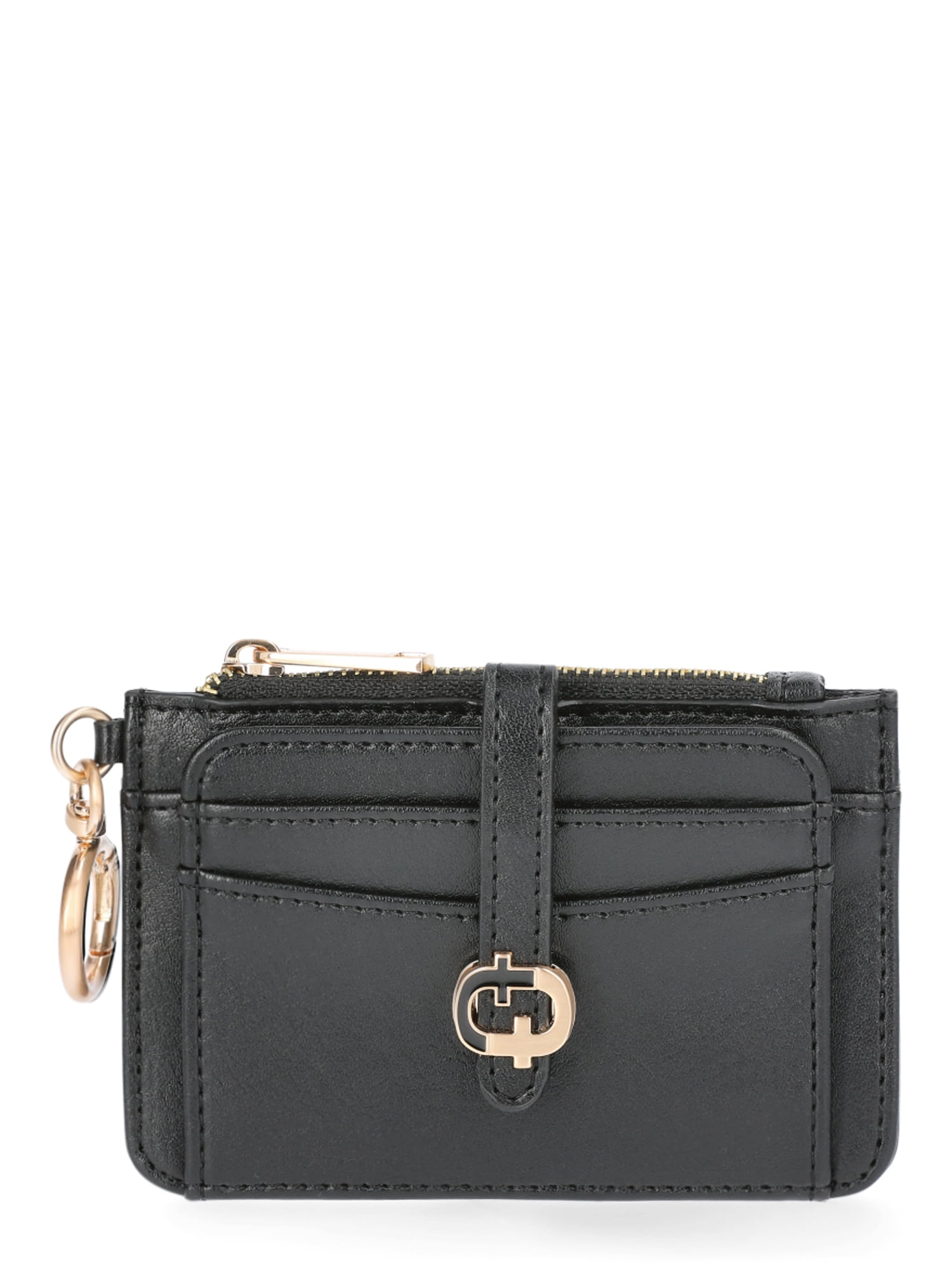 Time and Tru Women's Piper Clutch Wallet Solid Black with 11 Card