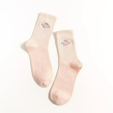 

Socks Kawaii Girls Socks Gifts Planet Magic Array Embroidery