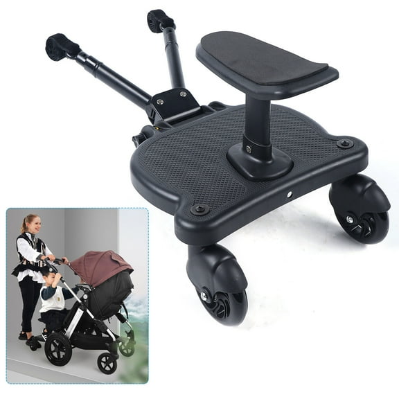Stroller Board Universal 2in1 Stroller Ride Board Buggy Wheeled Board Seat Pedal
