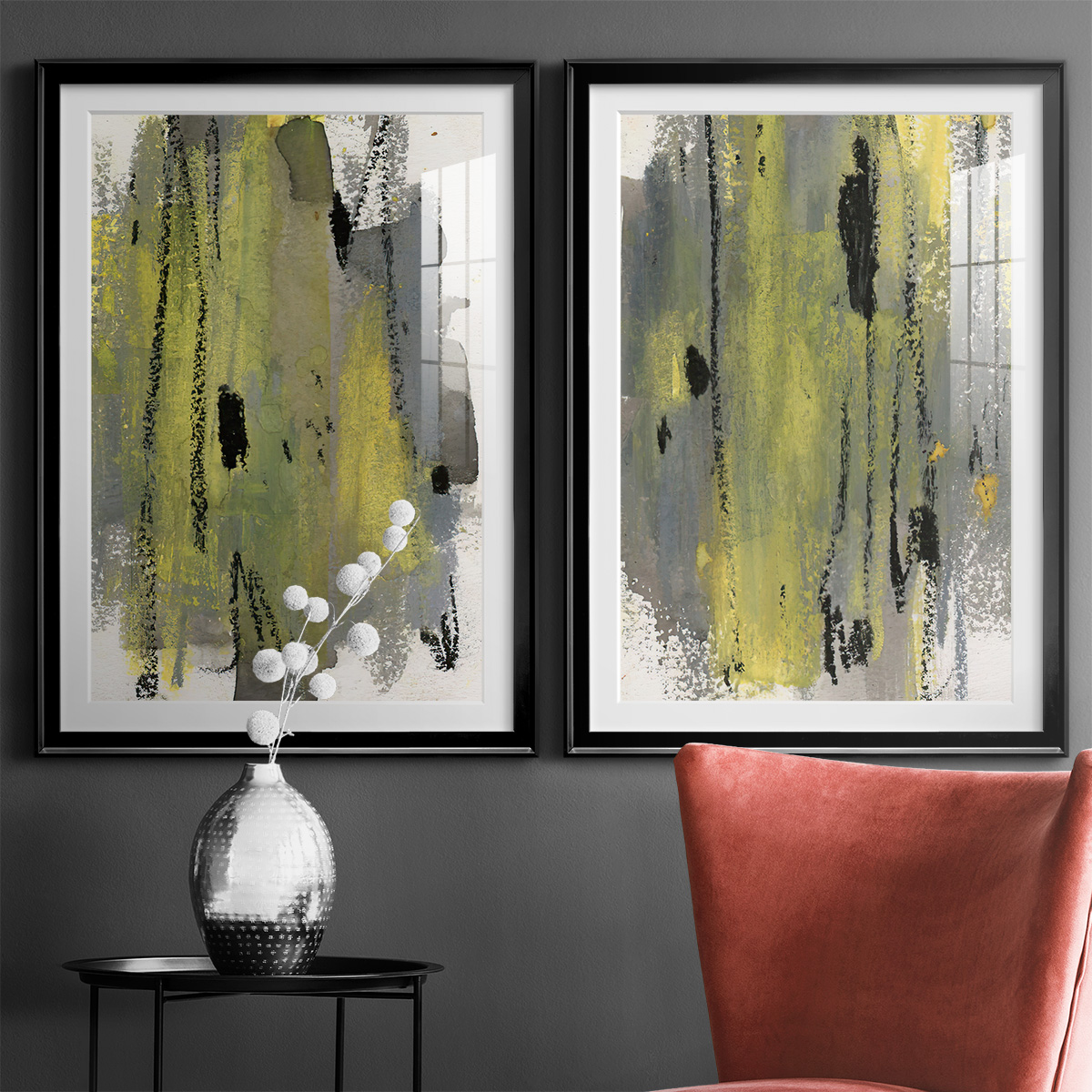 Wexford Home Loft Pastel I Premium Framed Print, 30.5" x 42.5" - Ready to Hang, Black (Set of 2)