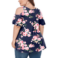 thumbnail image 3 of JuneFish Women's Plus Size Cold Shoulder Tunic Top Summer Short Sleeve Blouse, 3 of 7