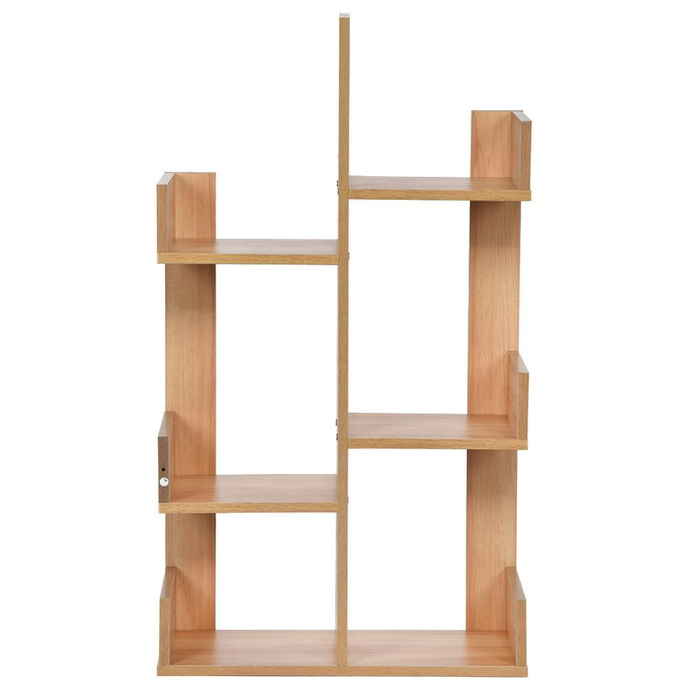 LYUMO 3 Tiers Tree Style Bookshelf Free Standing Bookcase Storage Shelf Organizer, Bookcase