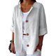 thumbnail image 2 of TaTaai Women's Summer Cardigan Top V-Neck Long Sleeve Linen Cotton Blend Button Front Loose Fit Casual Blouse Gift, 2 of 4