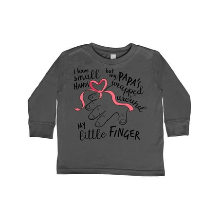 

Inktastic I Have Small Hands but My Papas Wrapped Around My Little Finger Gift Toddler Boy or Toddler Girl Long Sleeve T-Shirt