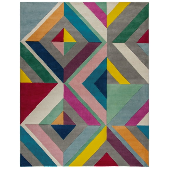 SAFAVIEH Fifth Avenue Weldon Geometric Area Rug, Grey/Multi, 9' x 12'