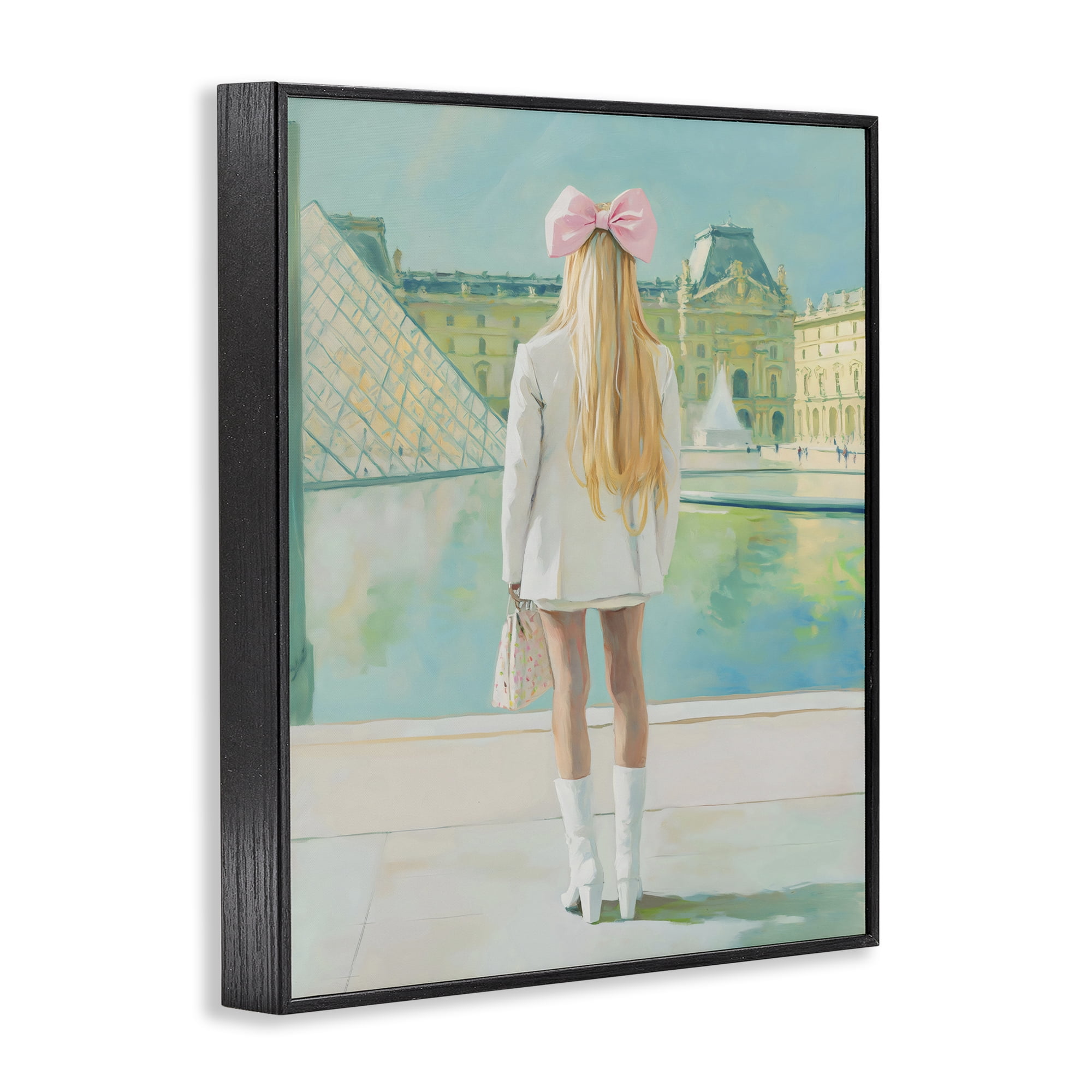 Stupell Industries Girl In Paris Observing Black Framed Giclee Art, design by The Prints Vibe