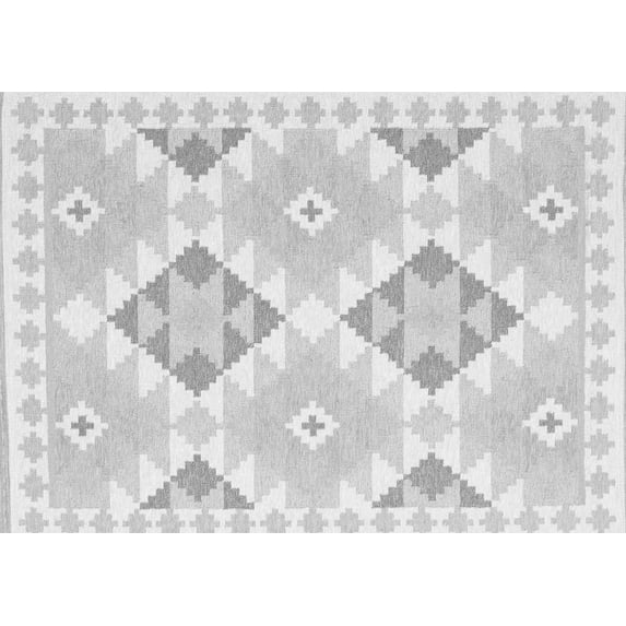 Ahgly Company Indoor Rectangle Southwestern Gray Country Area Rugs, 8' x 10'