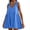 Blue, variant on Modest Dresses for Women Loose Fit Sleeveless V Neck 2026 Summer Boho Maxi Dress Solid Color with Pockets Pleated Date Night Dress Fashion for Travel and Holiday M