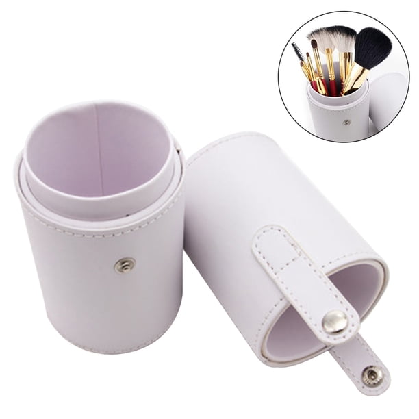 Soporte portátil para brochas de maquillaje, cubo para brochas cosméticas, cilindro de almacenamiento, organizador de tazas de maquillaje de cuero PU para escritorio y viajes Adepaton 2035576-2