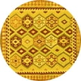 thumbnail image 1 of Ahgly Company Indoor Round Southwestern Yellow Country Area Rugs, 3' Round, 1 of 4