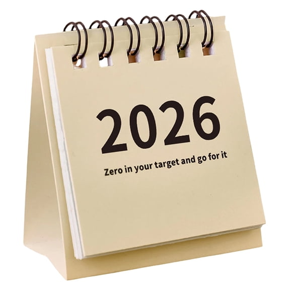 1 Pcs Mini Desk Calendar 2026,Small Desktop Calendar ,Calendar Punch Card Countdown Planner Desktop Small ornaments,Small Standing Desk Calendars,Twin-Wire Binding Desktop Calendar,White
