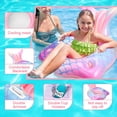thumbnail image 3 of Silla inflable para piscina con forma de cola de sirena con portavasos, color rosa, 3 of 6