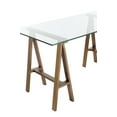 thumbnail image 3 of American Home Classic Brady Small Modern Metal and Glass Desk in Brushed Brass, 3 of 8