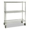 Rubbermaid Commercial ProSave Shelf Ingredient Bin Cart, Three-Shelf, 38w x 14d x 48 3/8h, Chrome