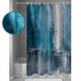 thumbnail image 3 of Small Stall Shower Curtain 36x78 Inch Narrow Half Size Blue Grey Bath Curtains Bathroom Decor Modern Oil Painting Abstract Vintage Waterproof Fabric Shower Curtain Set with Hooks 36 Inch, 3 of 6