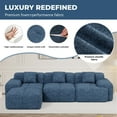 thumbnail image 6 of Hawsaiy 122" Modern L-Shaped Modular Sectional Sofa with Ottoman, 4-Seater Convertible Cloud Couch, Chenille Fabric, No Assembly Required, Dark Blue, 6 of 13