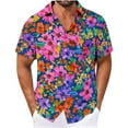 thumbnail image 2 of Men's Hawaiian Shirt Short Sleeve Collared Button Shirt Tropical Floral Beach Holiday Shirts, 2 of 4