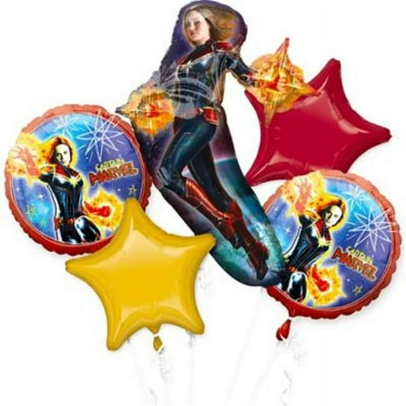 Anagram Captain Marvel 5 pc Foil Balloon Bouquet