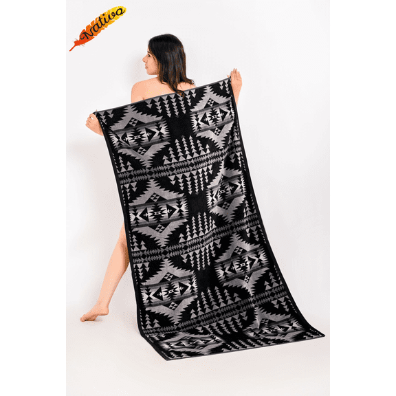 Beach Towels White River Black X Grey