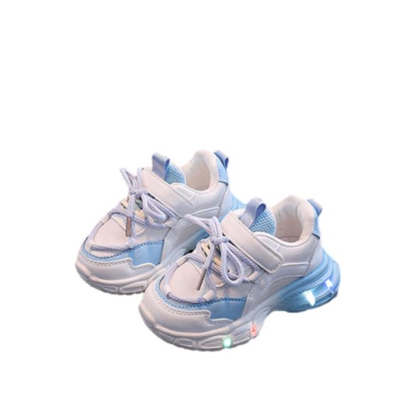 Fesfesfes Baby Light Up Shoes Kids Boys Girls Slip On Breathable Tennis Sneakers Lightweight Comfort Shoes Outdoor Indoor Non-Slip Sneakers