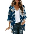 thumbnail image 2 of GaThRRgYP Spring Tops for Women,Womens Topsunder $5,Women's Long Sleeve Printing Casual Tops Blouse with Pocket Cardigan Blue XL, 2 of 5
