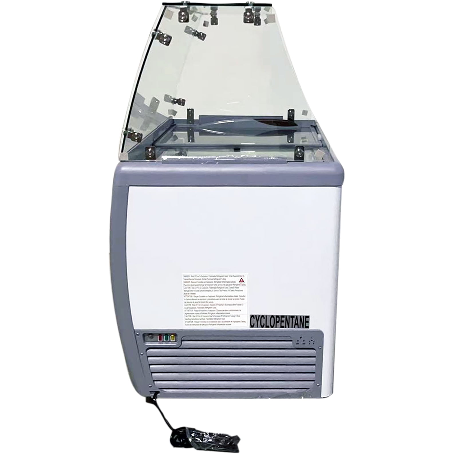 NSF 40" Ice Cream Dipping Cabinet Freezer | 6-Tub Display, Flat Glass Sneeze Guard, R290, 115V