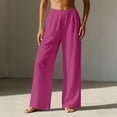 thumbnail image 2 of HXWCHs Pantalon pour Femmes aux Courbes Coupe Ample Pantalon Décontracté pour Femmes Quotidien Confortable Pantalon Mode TTG Rouge, 2 of 7